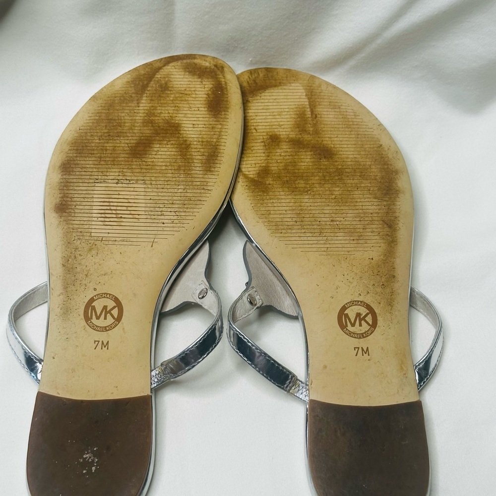 Michael Kors Metallic Silver Sandals - Picture 5 of 6